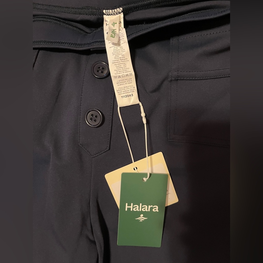 Halara Midnight Blue High Waist Pull-On Wide Leg Work Pants XL NWT - Picture 3 of 5